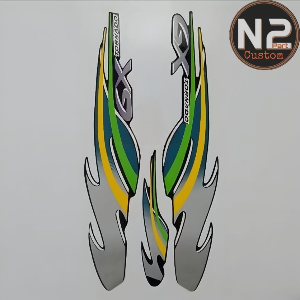 Striping stiker GX Tornado 98 Tornado gx 100 tahun 1998 hitam hijau berkualitas