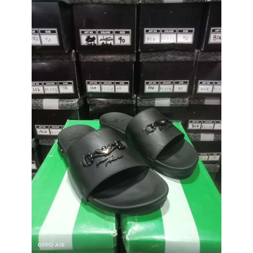 sandal slop pria sendal emporio armani premium
