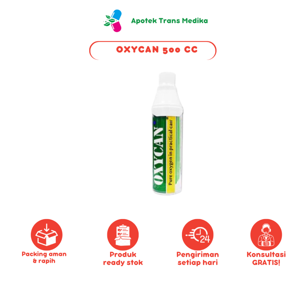 Oxycan Green Kaleng 500 cc - Oxygen / Oksigen Portable