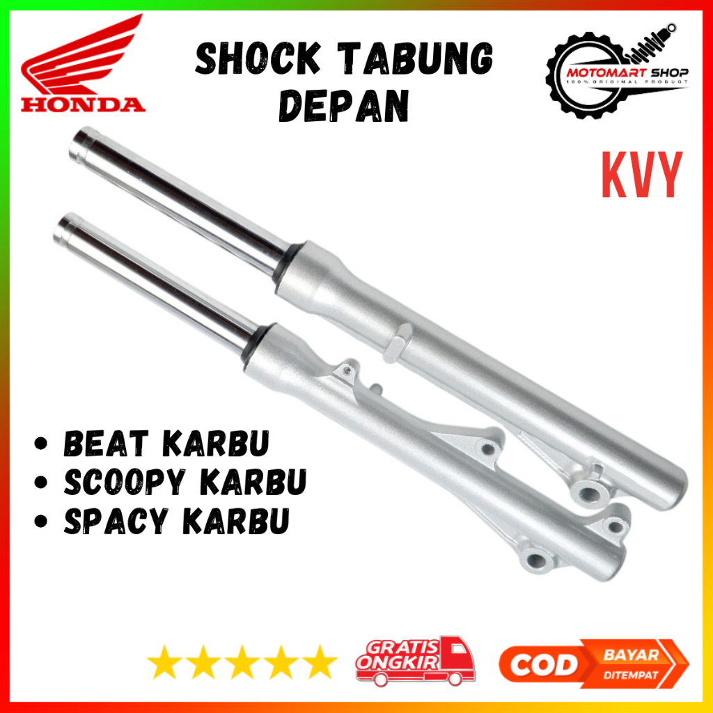 Shock Tabung Depan Beat Karbu Ori / Shock Tabung Scoopy / Sok Tabung Spacy Karbu - KVY