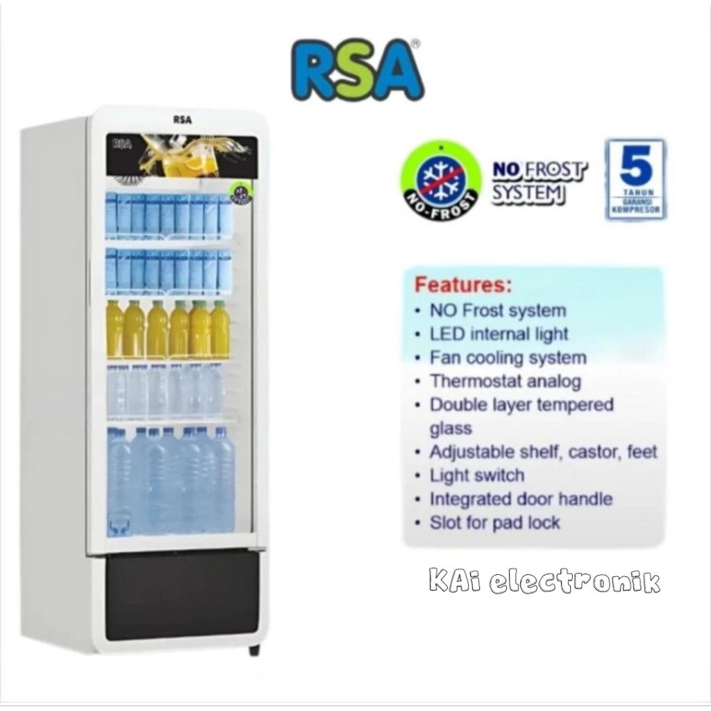 SHOWCASE RSA 4 RAK PUTIH RUBY240 GARANSI RESMI 5  TAHUN