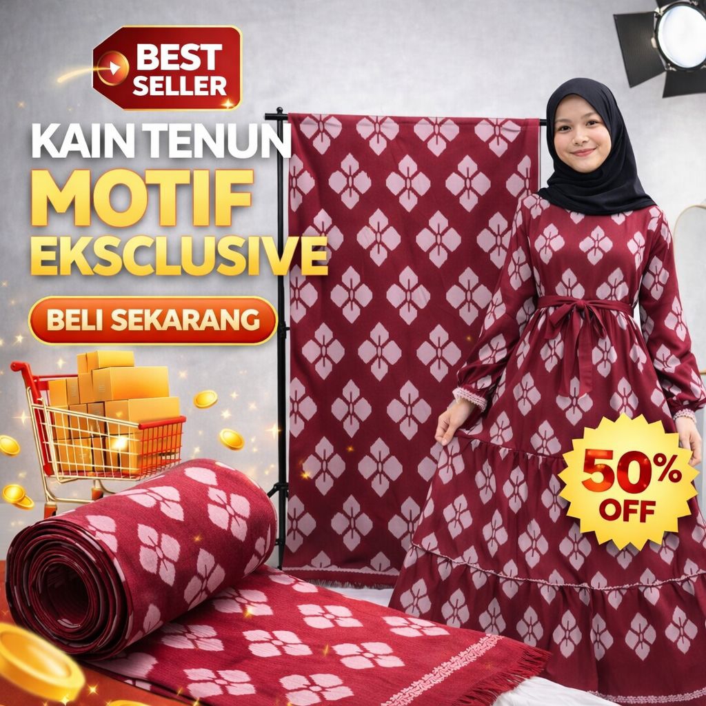 KAIN TENUN FULL MOTIF - KAIN TENUN ADAT LANGSUNG DARI PENGRAJIN - KAIN TENUN ETNIK TERMURAH - KAIN B