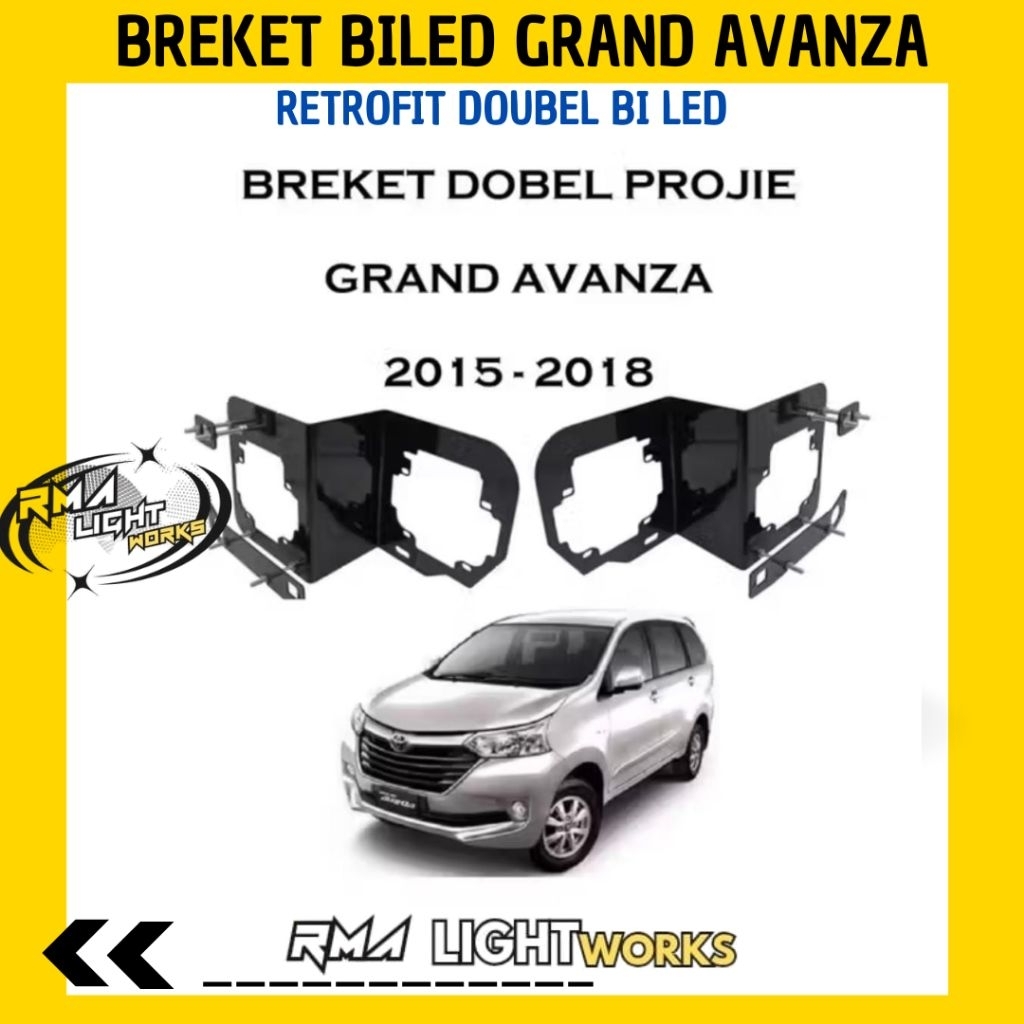 Breket BILED GRAND AVANZA 2015 2016 2016 2018  PNP bracket Retrofit Double Bi-LED Projector 2.5 Inch