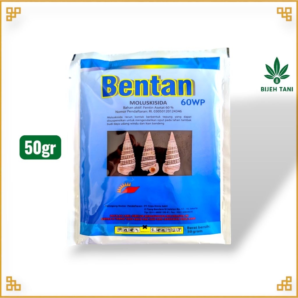 Racun Keong Sawah Bentan 60WP 50gr – Untuk Tambak Udang & Sawah