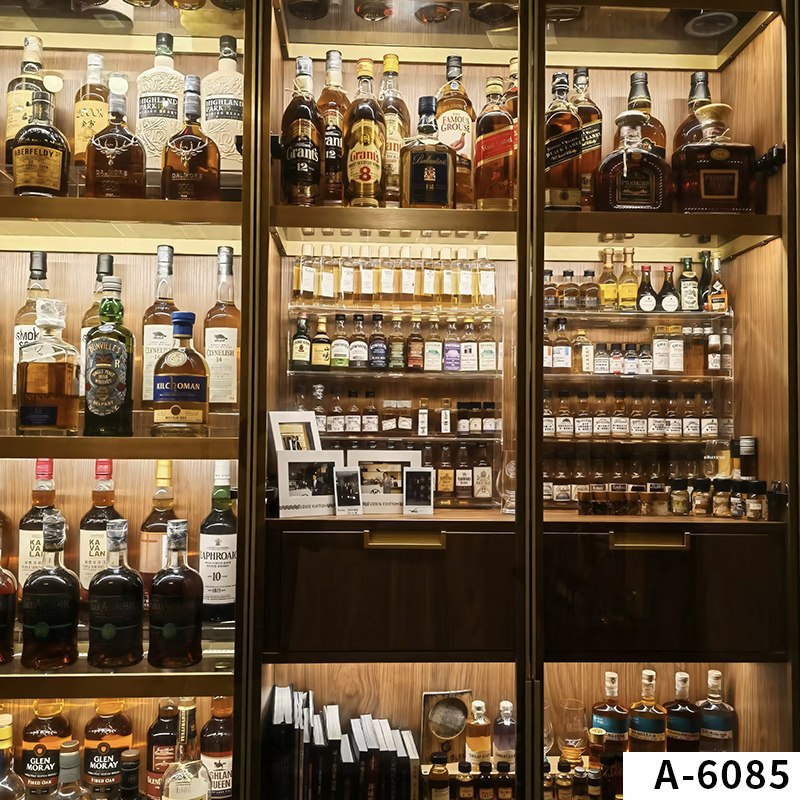 Latar belakang live streaming lemari anggur putih dan merah, dinding latar, rak anggur bergaya retro