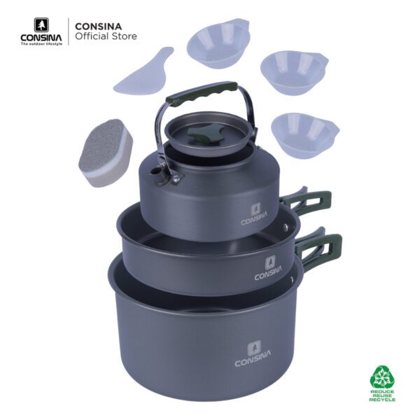 CONSINA COOKING SET 3 PERSON ALUMUNIUM | CAMPING OUTDOOR HIKING