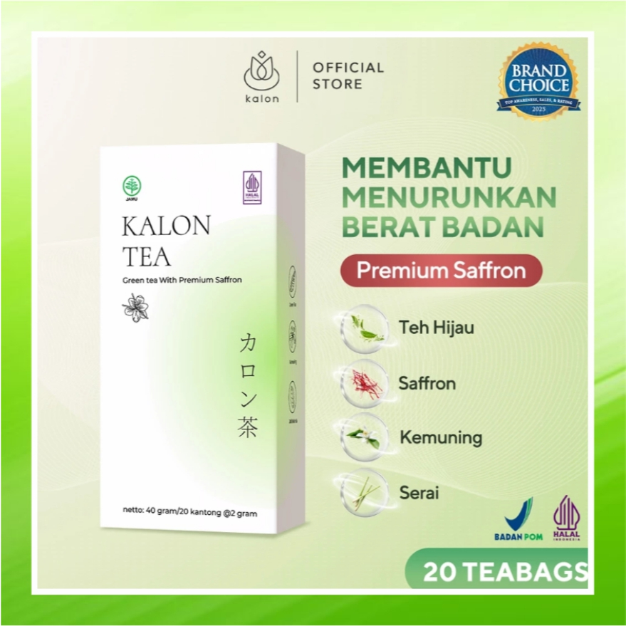 KALON TEA Green Tea Slimming Tea with Premium Saffron , Teh Hijau Safron Spesialis Pelangsing Diet A