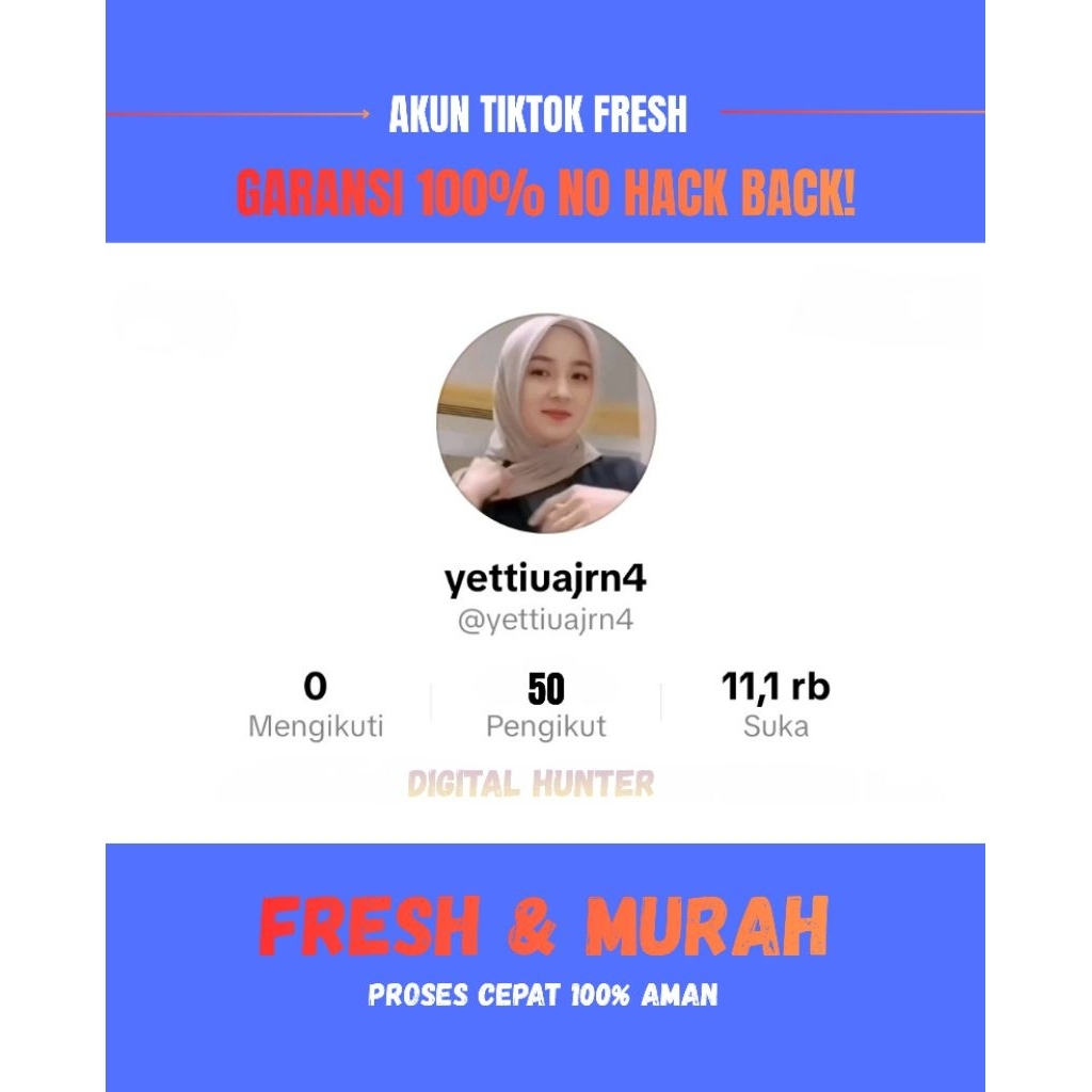 Akun Tiktok Fresh Murah | Bergaransi Aman 100% No Hack Back