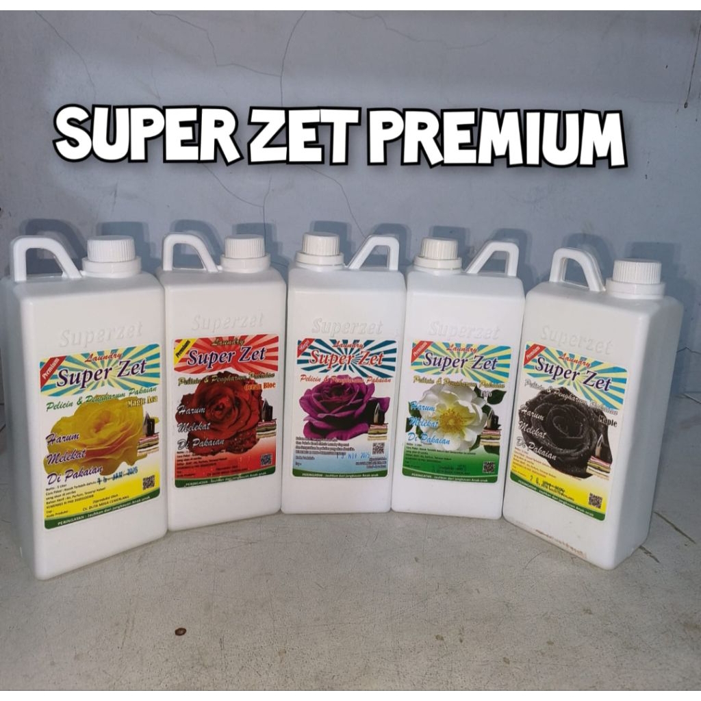 PEWANGI LAUNDRY SUPER ZET Pengharum Pakaian 1 liter Pengharum Setrika 1L | Pelicin Dan Pengharum