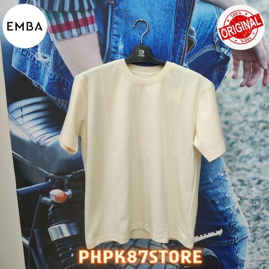 EMBA JEANS T-shirt pendek pria original premium,kaos pria kerah bulat Bahan adem