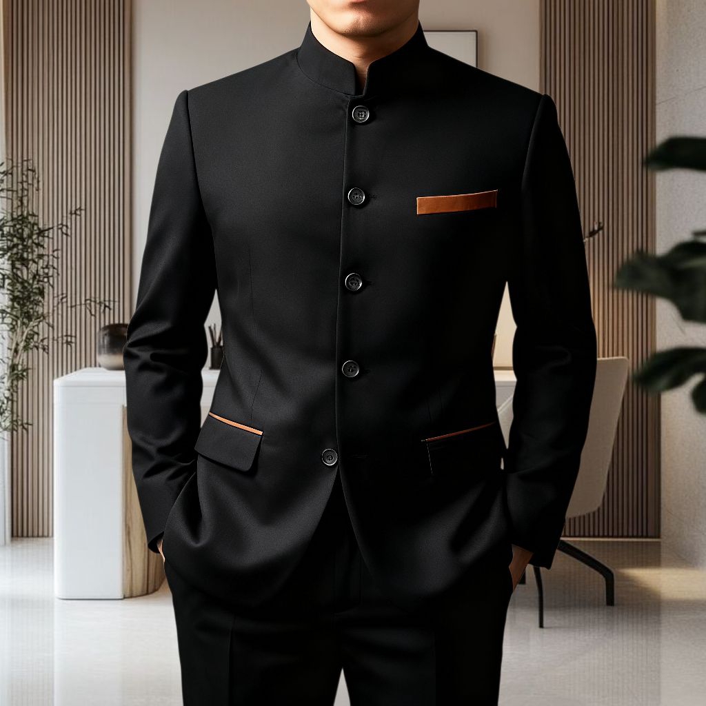 Jasko Jas Koko Pria Dewasa Model Mandarin Shanghai Hitam Hightwist