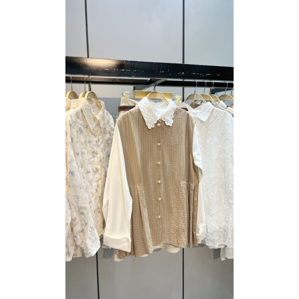 kemeja set vest atasan wanita import