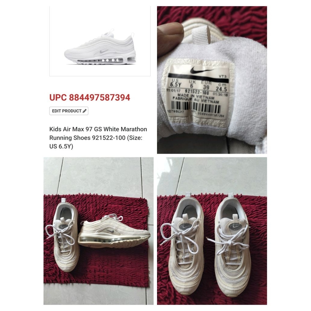 Sepatu Preloved Second Original Nike Airmax 97 AM97 Size 39