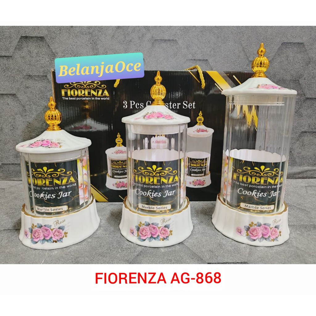 Toples Kaca FIORENZA Set 3 Pcs / Toples Christy (ORIGINAL)