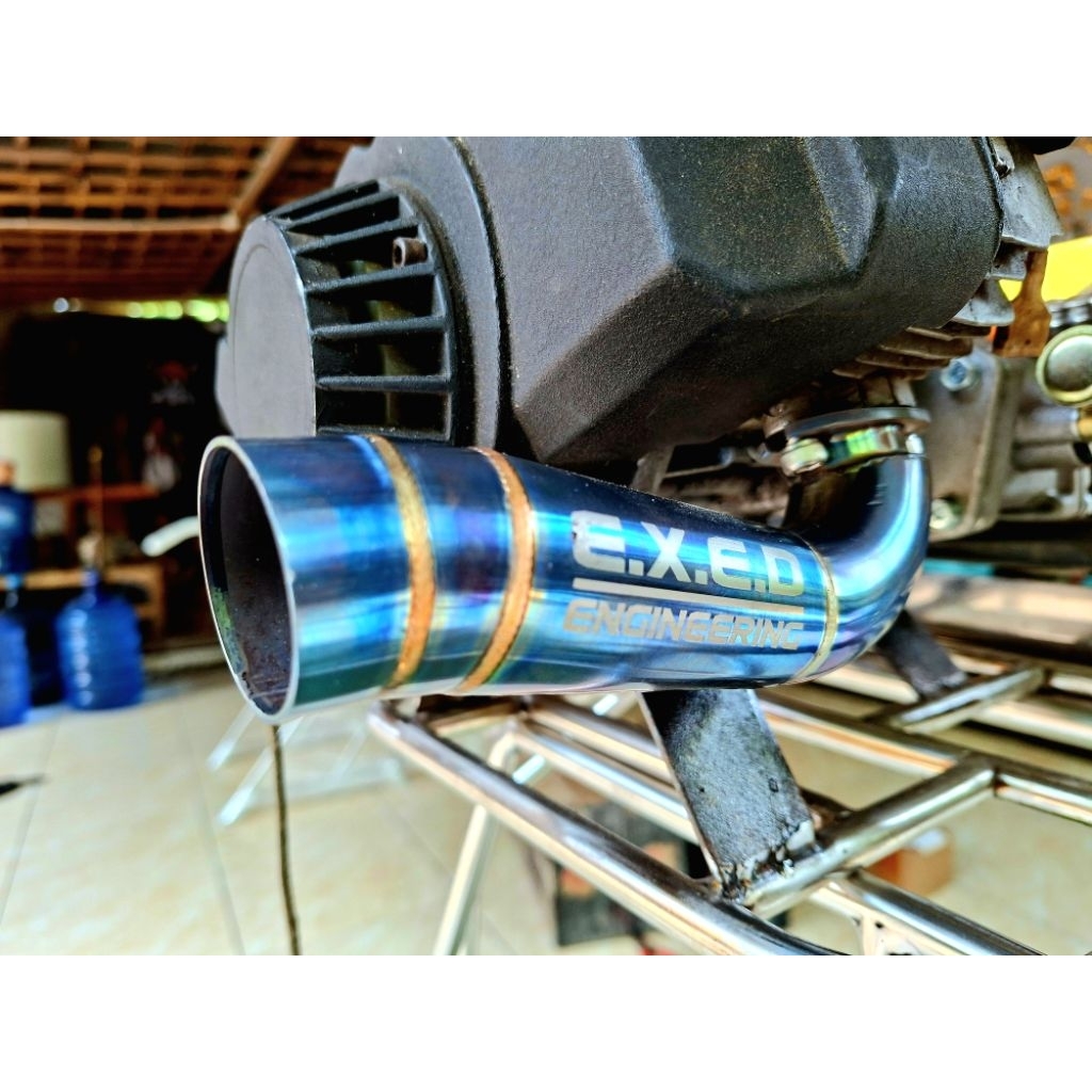 knalpot mesin sprayer 50 CC MINI GP corong biru ORIGINAL EXED