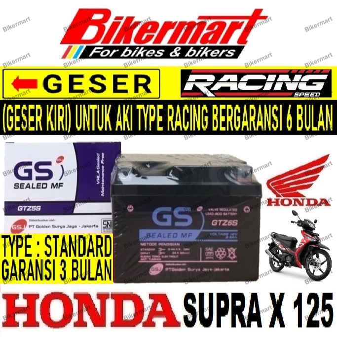 Aki Motor Honda Supra X 125 GTZ5S Accu Kering MF