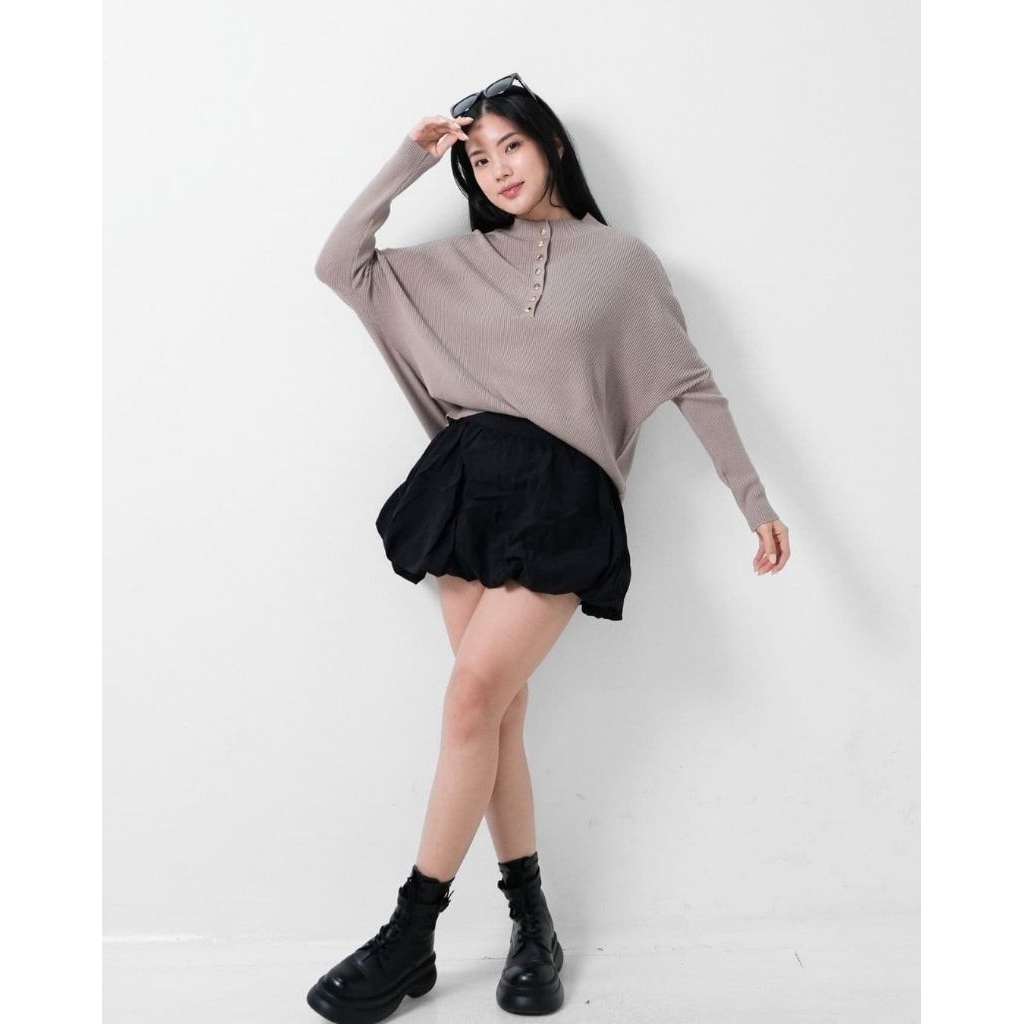 Baju oversized batwing knit top adem pinkdose / batwing inara rajut jumbo halus / atasan jumbo rajut
