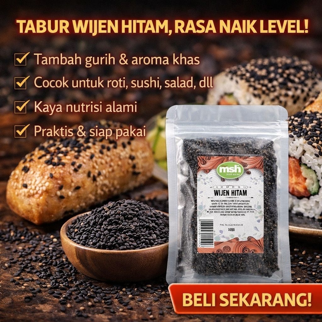 Wijen Hitam Premium 50gr , Wijen Hitam Murni , Wijen Hitam Asli , Wijen Hitam Grade A