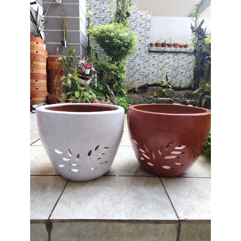 Pot Anggrek Tanah Liat Jumbo | Pot tanaman | Vas bunga | Pot anggrek | Pot gerabah | Pot terazzo | P