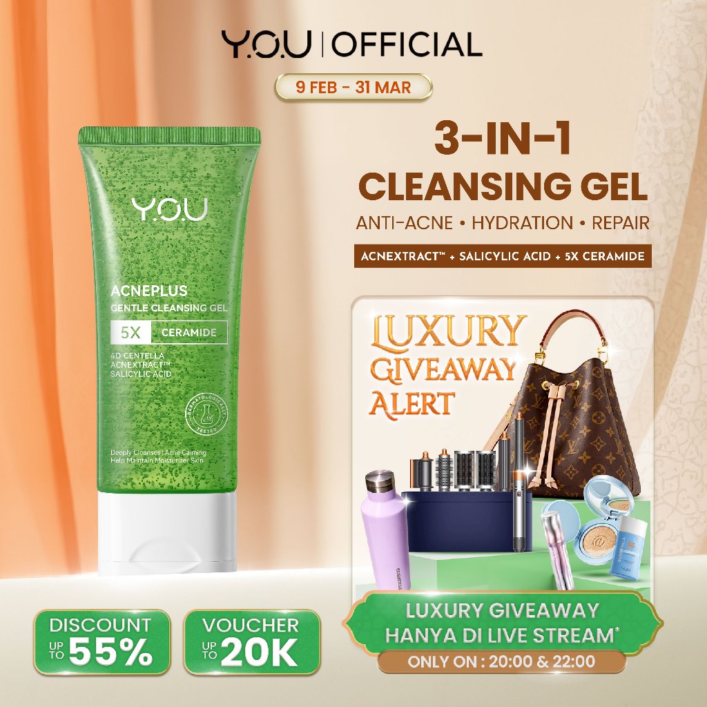 YOU AcnePlus Gentle Gel Cleanser Sabun Cuci Muka Jerawat Kulit Berminyak Berjerawat Salicylic Acid F