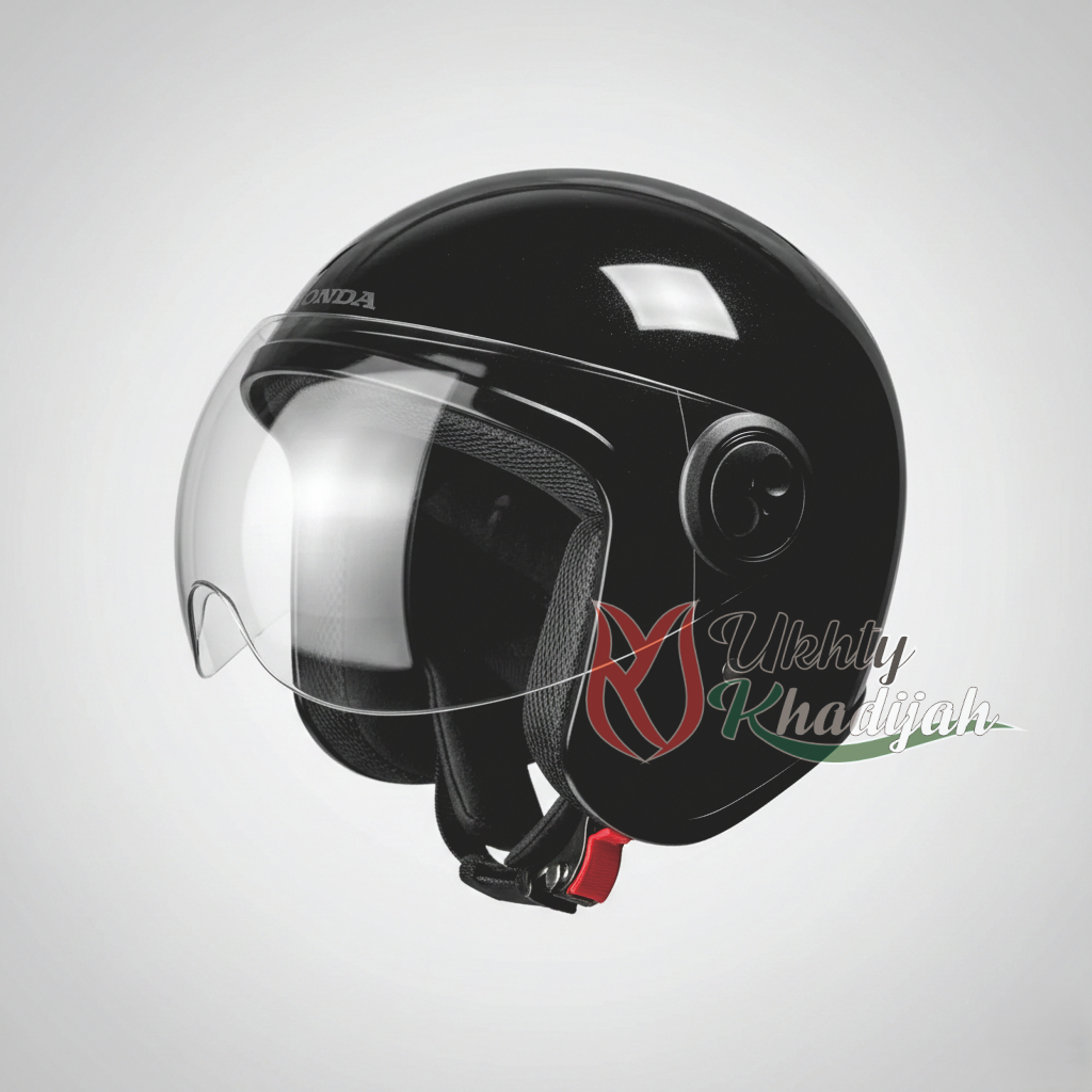 (SCOOPY PUTIH / HITAM) Helm Honda Original, Model Scoopy TANPA STIKER SCOOPY (POLOSAN)