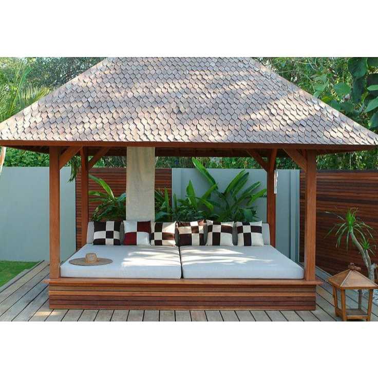 GAZEBO KAYU JATI MINIMALIS , GAZEBO TAMAN MINIMALIS KAYU JATI , GAZEBO KOLAM RENANG , GAZEBO PARGOLA