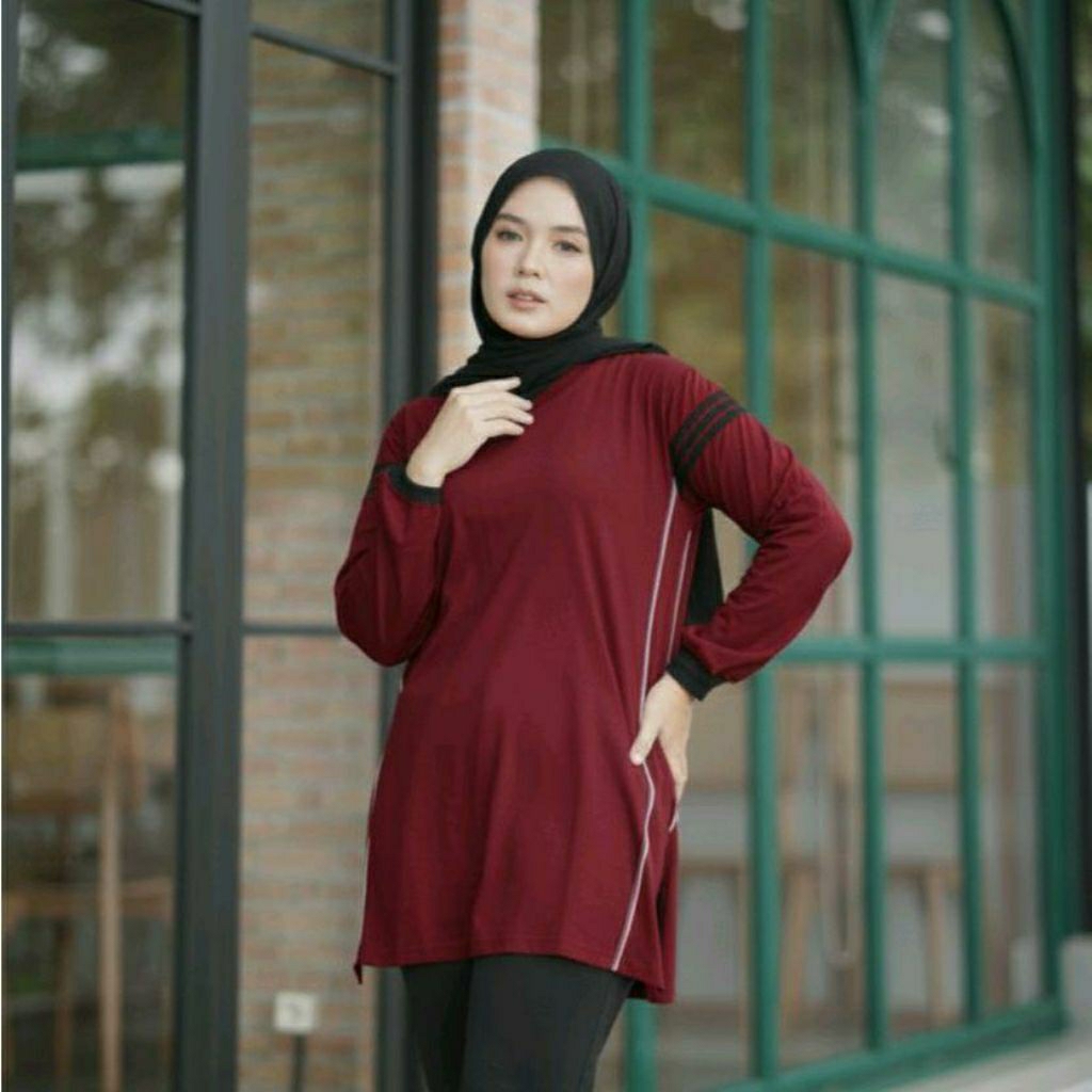Tunik kaos wanita xhafana terbaru bahab katu 20s Basic Color original
