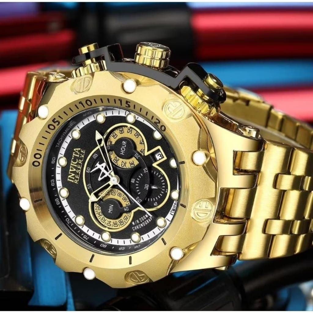 Jam Tangan Pria Mewah INVICTA VENOM Analog Rantai Stainless Chrono Detik Bawah Aktif