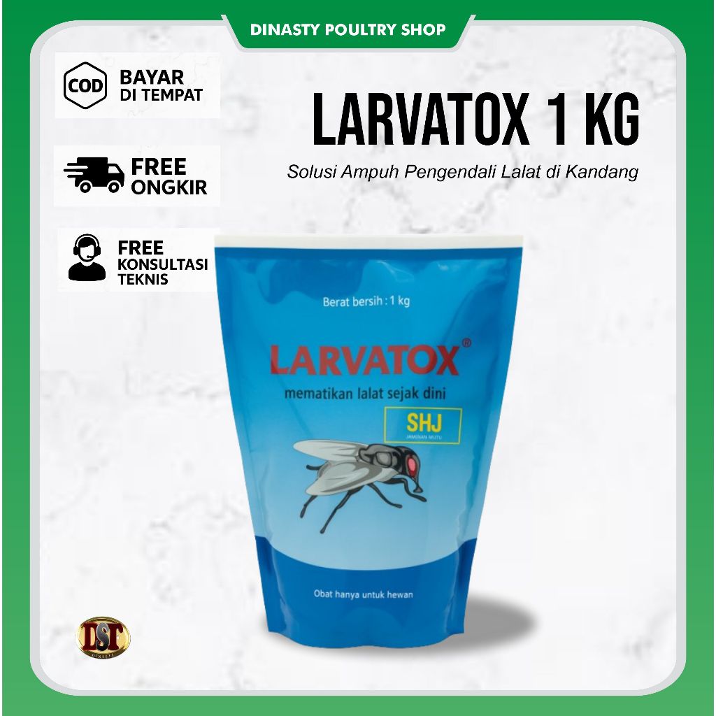 LARVATOX 1 Kg Pembasmi Larva Lalat Kandang Ayam Obat Pengendali Lalat Ampuh SHJ