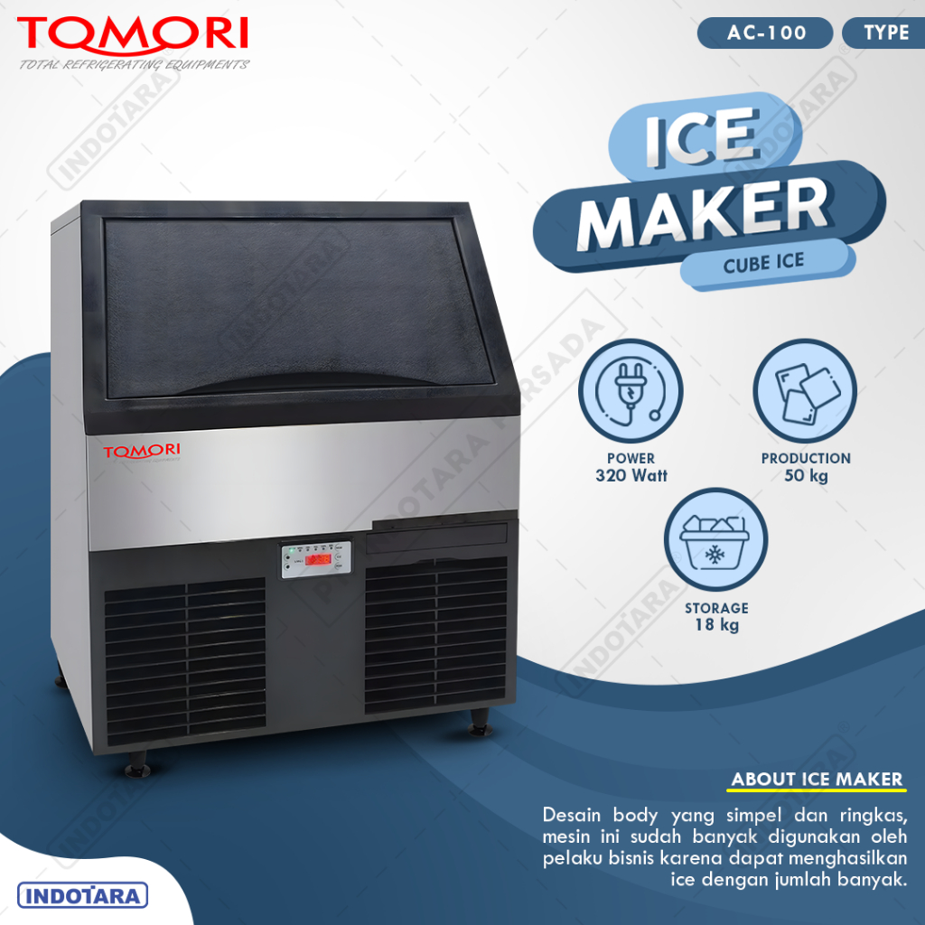 Mesin Pembuat Es Kubus AC100 TOMORI ICE CUBE