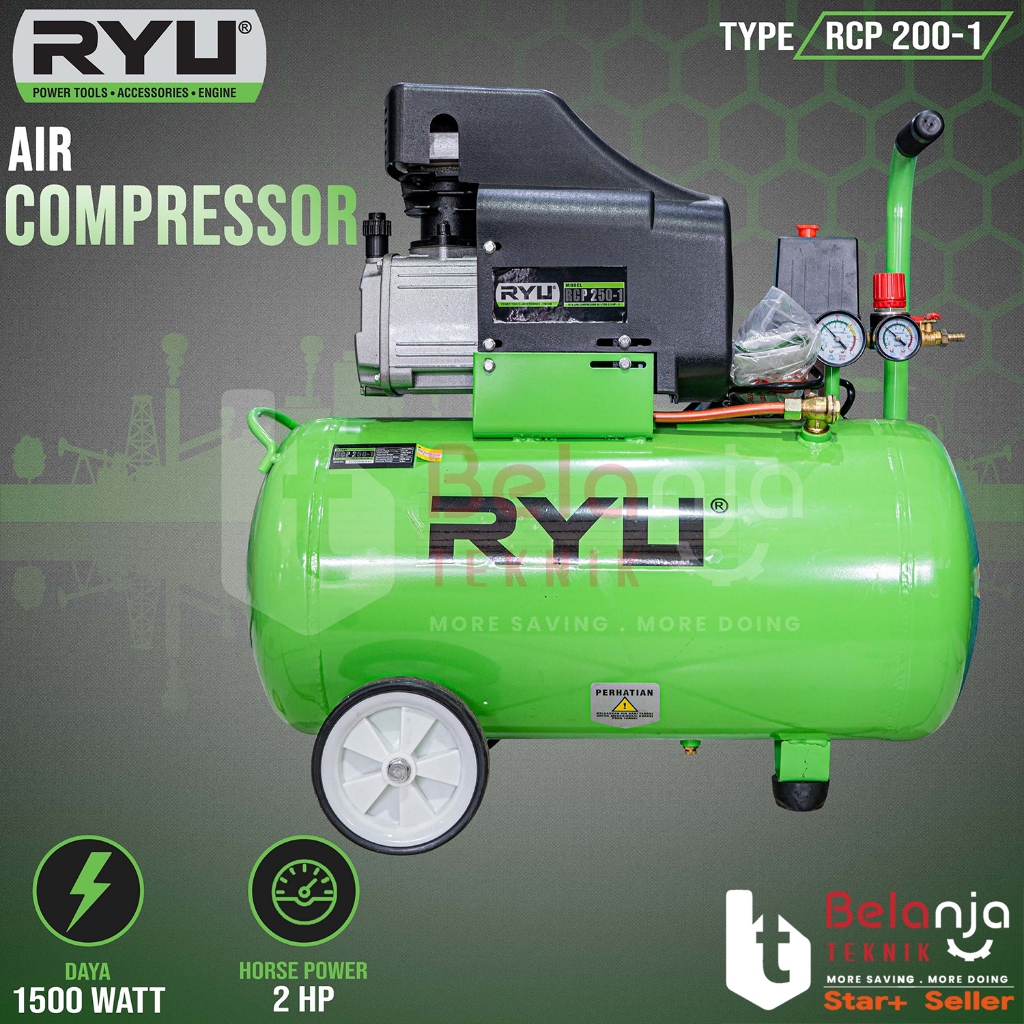 Air Kompressor RYU RCP 200-1 Kompresor Angin Tekiro RCP200-1 2 Hp 35 L