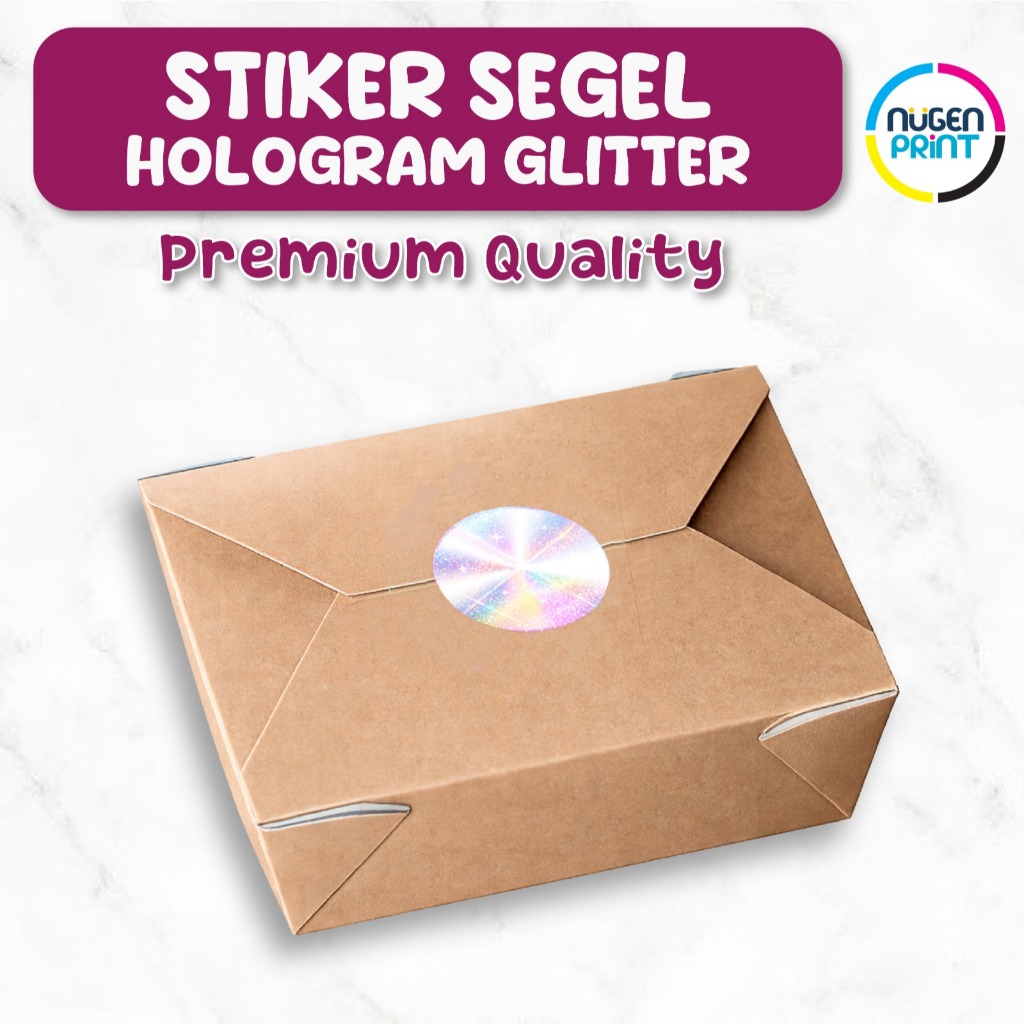 Sticker Stiker Segel Bulat Hologram Glitter