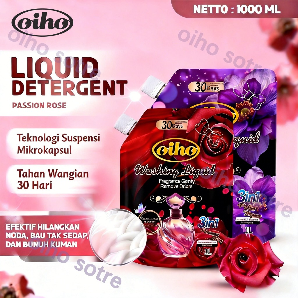 Oiho Liquid Detergent Deterjen Cair Laundry Deterjen Cair Teknologi Mikrokapsul Tahan Wangi 30 Hari 