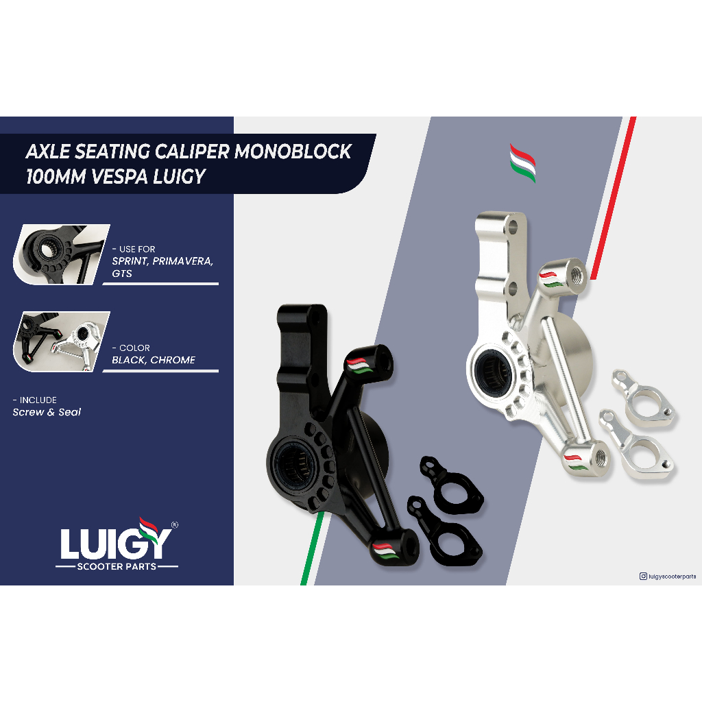 Axle Seating Caliper Monoblock 100mm Vespa Luigy