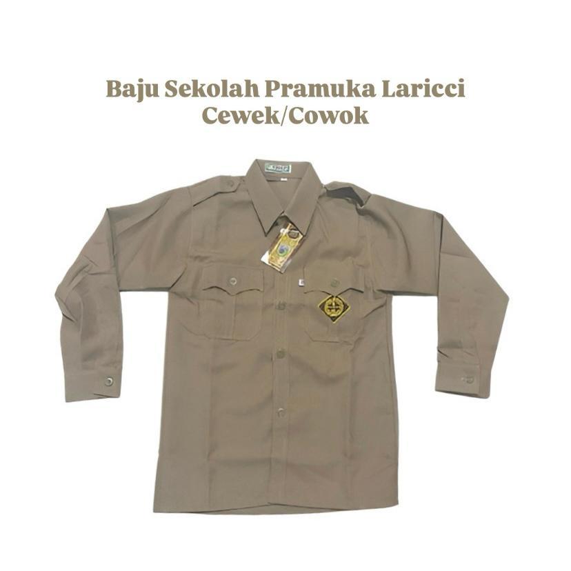 Seragam Sekolah Pramuka SMP/SMA Laki-laki dan Perempuan Bahan Premium Kain Laricci lengan panjang da