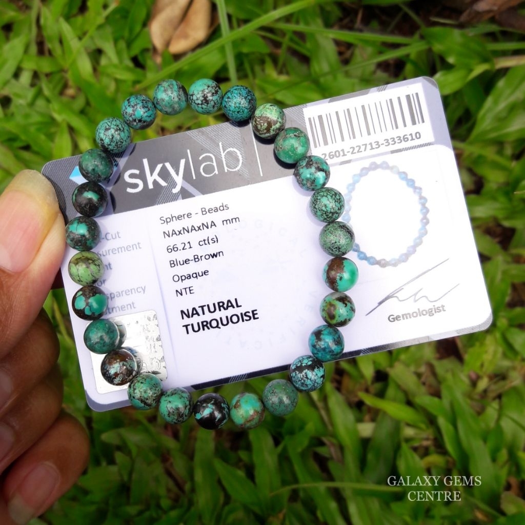 Natural Pirus Turquoise Gelang Batu Akik No Treatment NTE Include Certificate Memo
