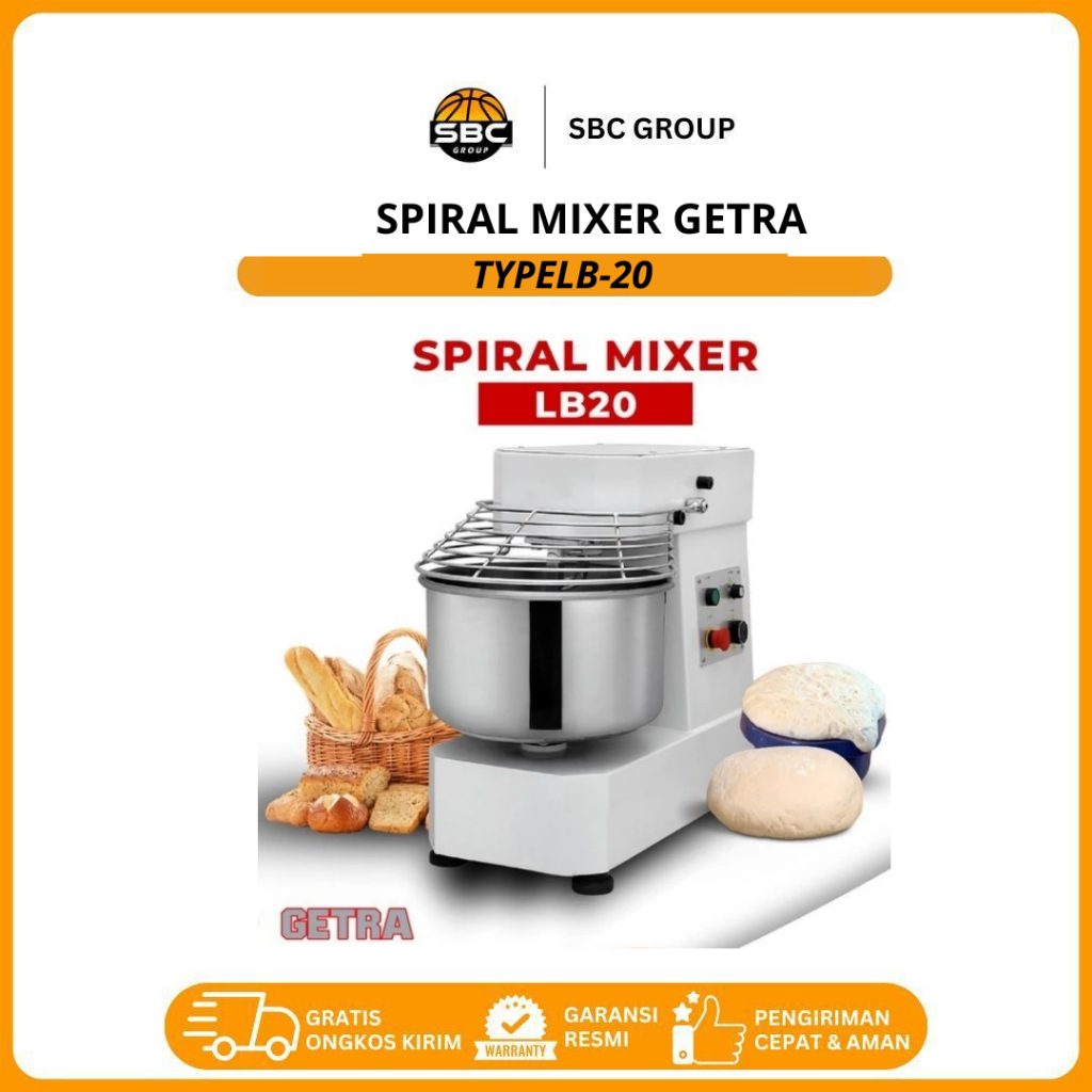 GETRA Spiral Mixer Heavy Duty Getra LB20 / Getra LB 20/Spiral Mixer 20 Liter