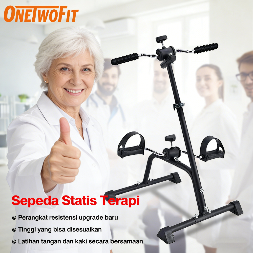 OneTwoFit Sepeda Statis-Alat Terapi Stroke Terapi Kaki & Tangan Penderita Stroke Sepeda Statis