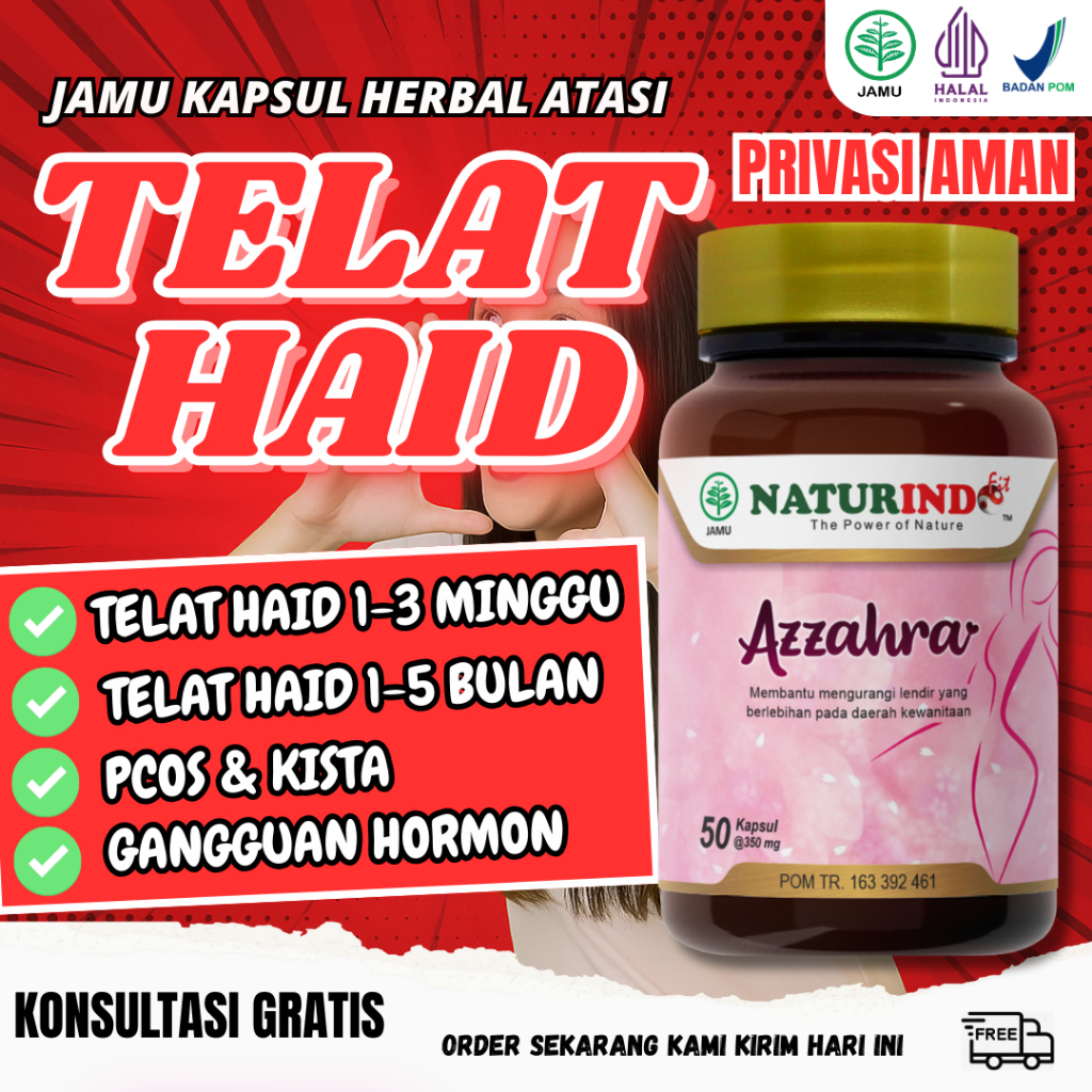 Obat Herbal Telat Haid Jamu Pelancar Haid Telat 1 2 3 4 5 Bulan Tanpa Efek samping Azzahra Naturindo