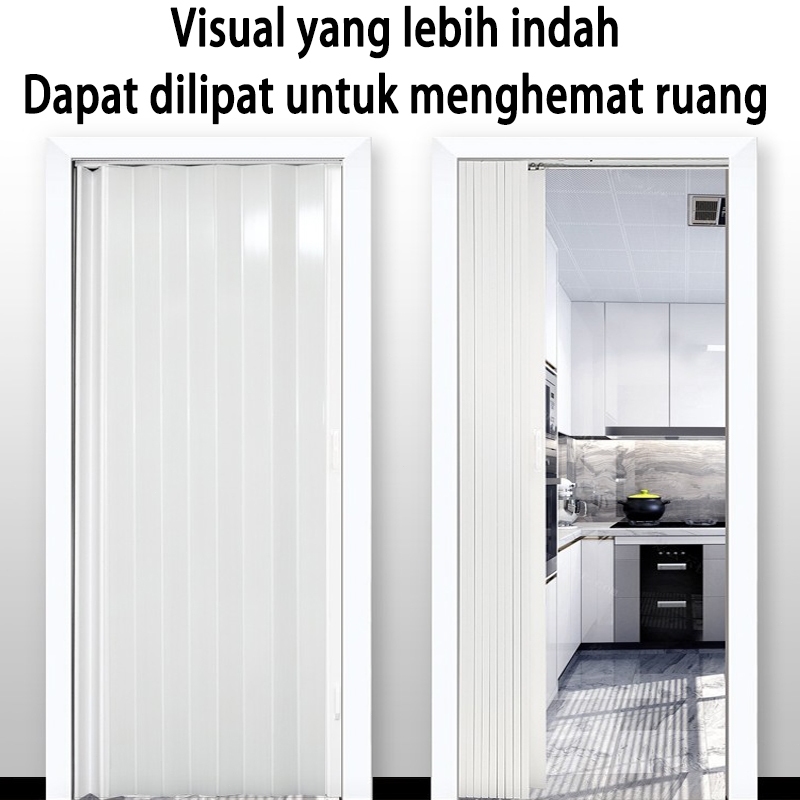 Reaim Pintu Lipat Pvc Folding Door Geser 195*70Cm/200*80Cm For Kamar Tidur Penyekat Ruangan Pintu