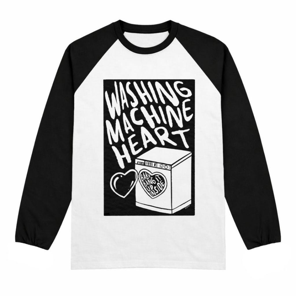 Psycho Crucify "Washing Machine Heart" Raglan Long Sleeve | Kaos Raglan Lengan Panjang | Kaos Pria W