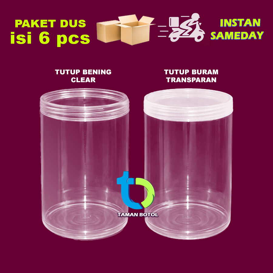 Kardus GRATIS Lebih Aman Toples Kue Kering Cheese Stick Idul Fitri Tabung Jar Silinder 1000 ml - 1 L