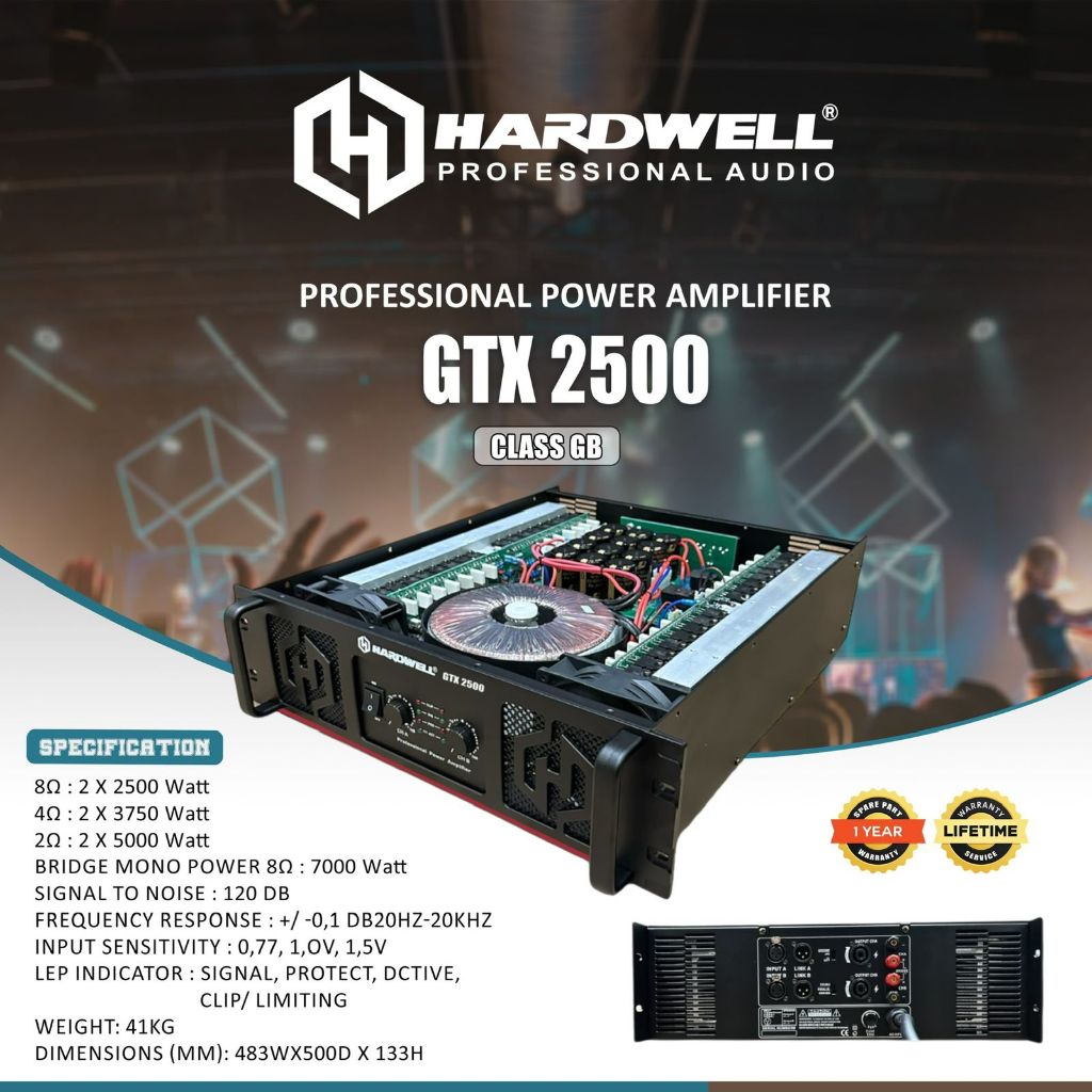 Power Amplifier Hardwell GTX 2500 Original Power Ampli Hardwell Class GB