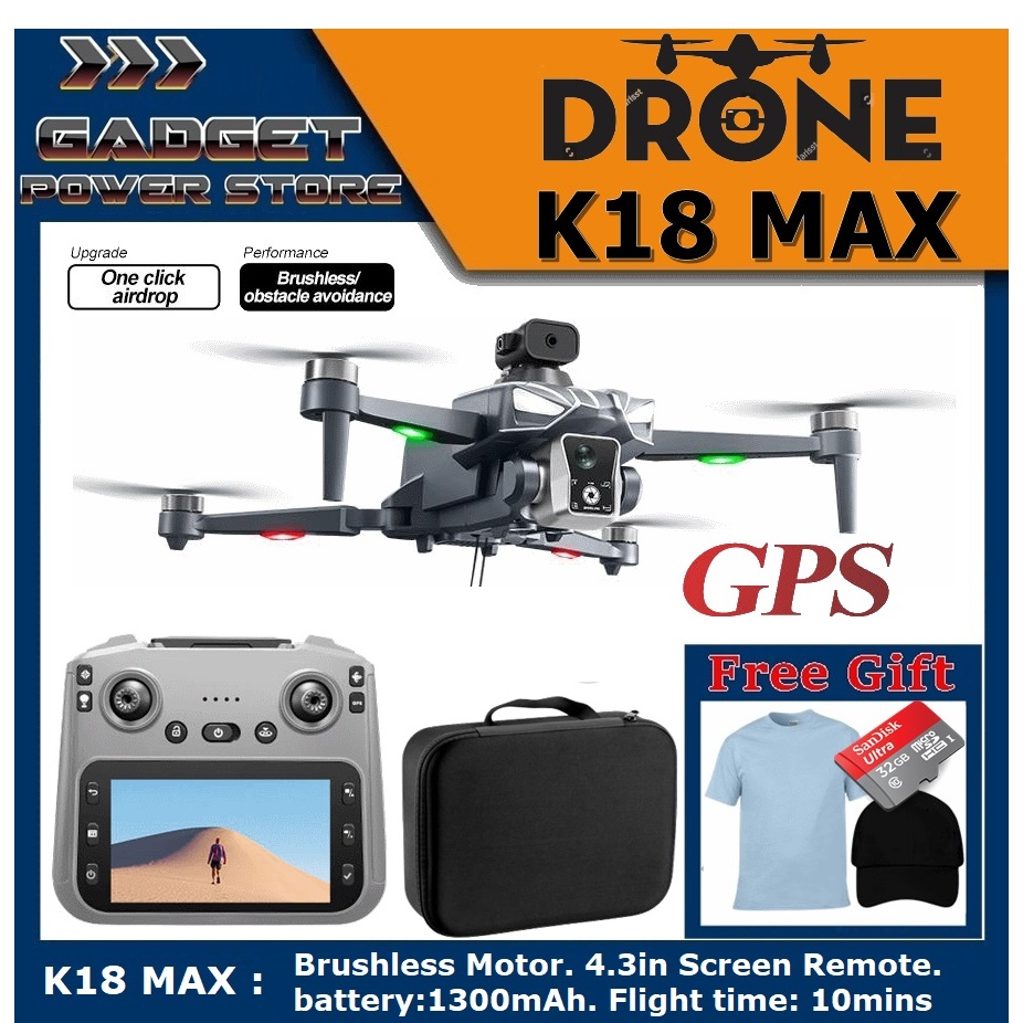 New K18 MAX GPS Airdrop Drone Fishing Laser Obstacle Avoidance Optical Flow Rc Screen Remote Control