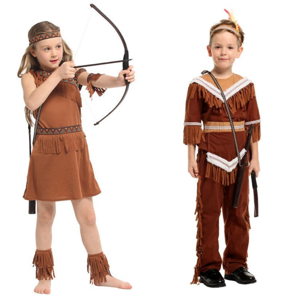 Kostum Anak Suku Indian Amerika Costume Indian Native American Halloween Cosplay Boy Girl