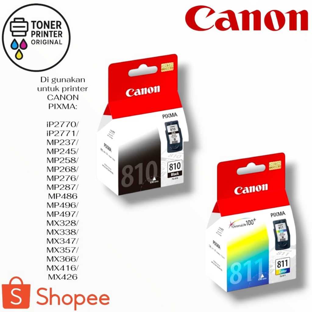 Tinta Canon 810  811  Cartridge Canon 810  811 Black Colour Original