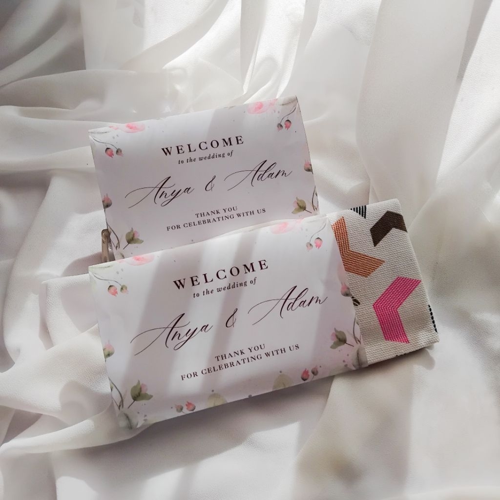 SOUVENIR | Pouch Kanvas 19x14 muat hp | Souvenir Wedding Pernikahan | Siraman Pengajian Arisan