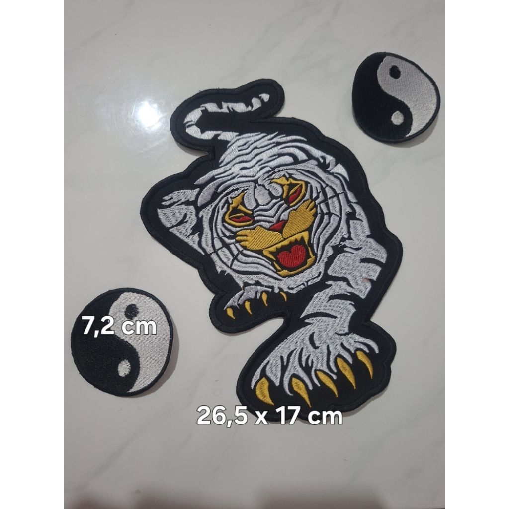 set patch dan backpatch bordir macan full tempelan punggung jaket