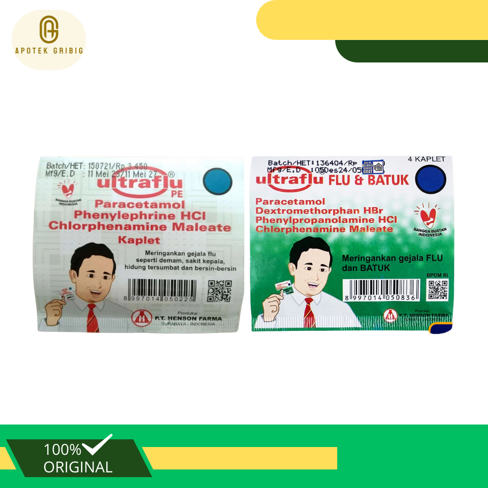Ultraflu - Ultraflu Extra Flu dan Batuk Meringankan Gejala Flu, Demam, dan Batuk - 4's
