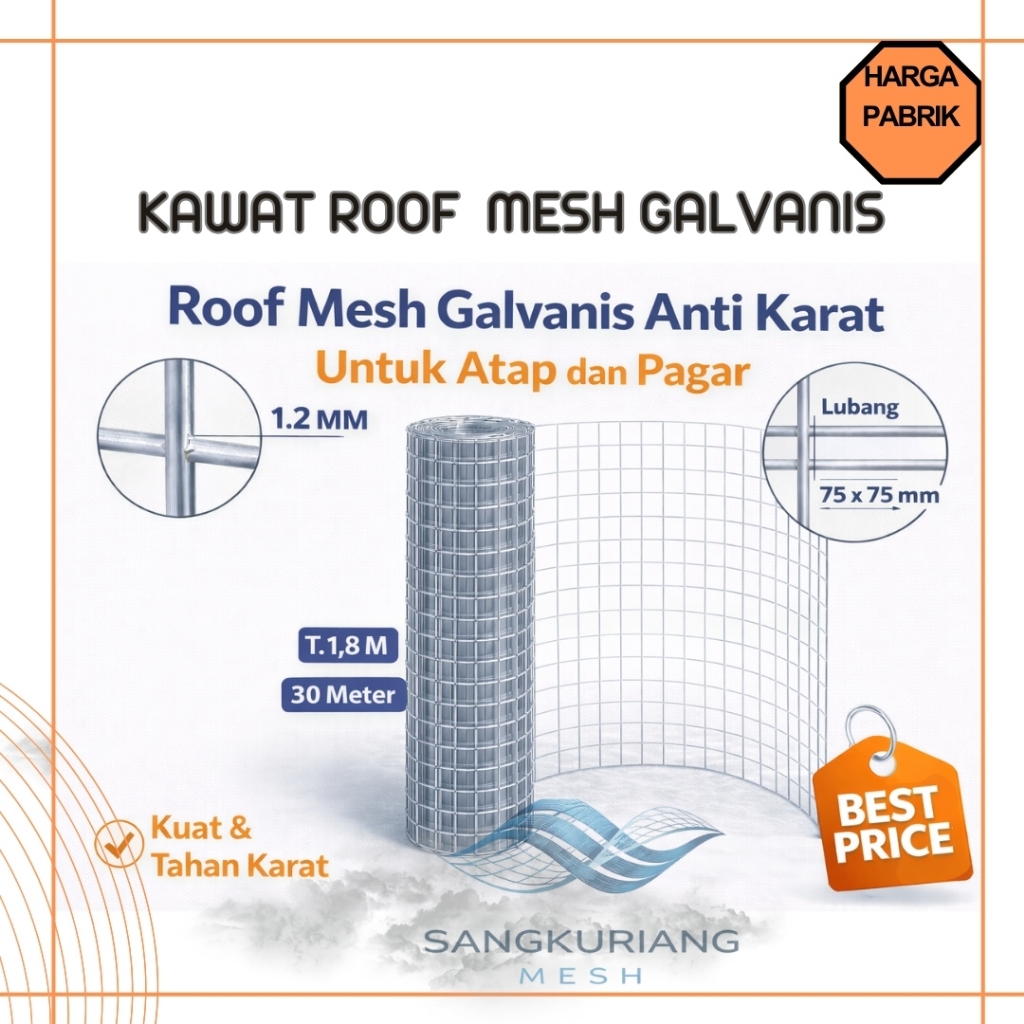 Kawat Roof Mesh Galvanis – Pelindung Atap dan Pagar